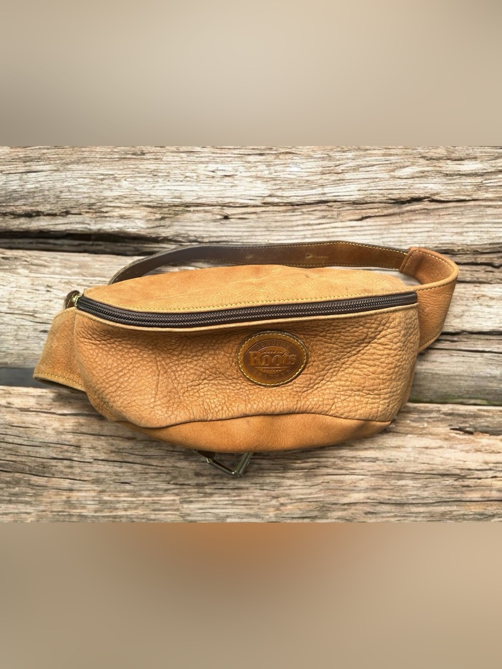 Vintage Roots Canada Tan Leather Waist Bag Belt Bag